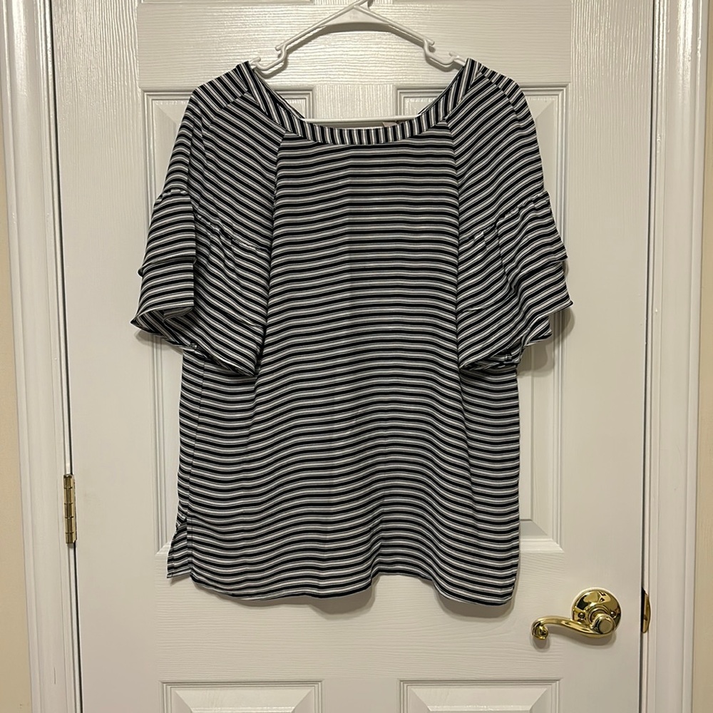Loft Navy Stripe Blouse